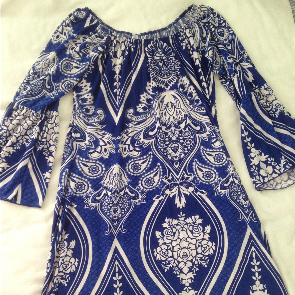 Above knee Boho Blu dress.